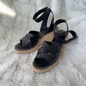 Black Franco Sarto Espadrille Wedges 9